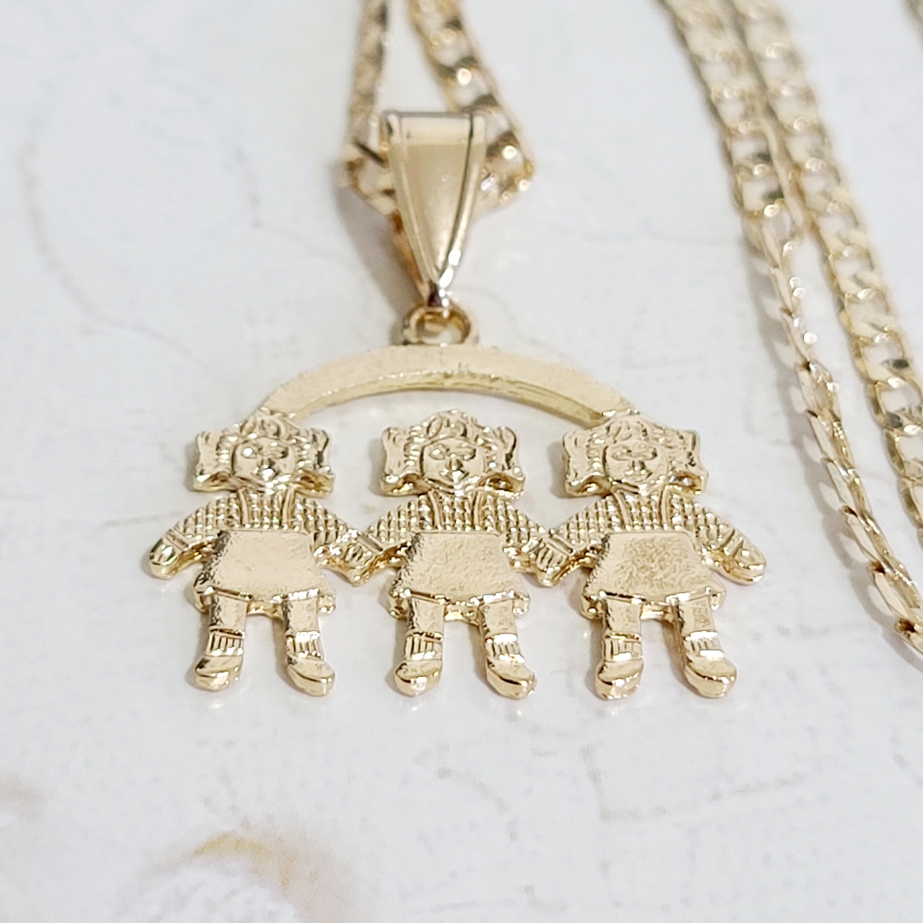 14k Gold Plated My 3 Daughters Necklace